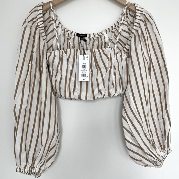 NWT Dynamite 2 piece crop top set in tan - Picture 3 of 7